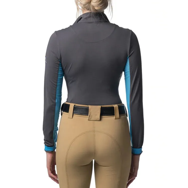 High Quality Rider Ladies Equestrian Wear Long Sleeve Polo Shirt Horse Riding Shirt