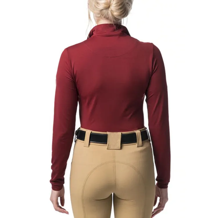 High Quality Rider Ladies Equestrian Wear Long Sleeve Polo Shirt Horse Riding Shirt