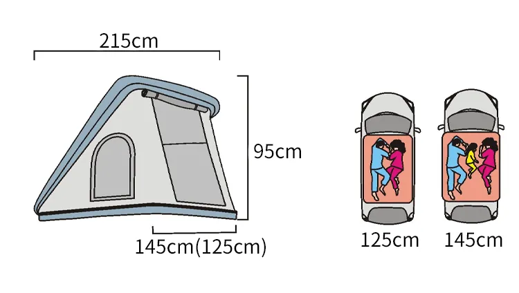 High Quality SUV Camping Fiberglass Hard Shell Triangle Car Roof Top Tent