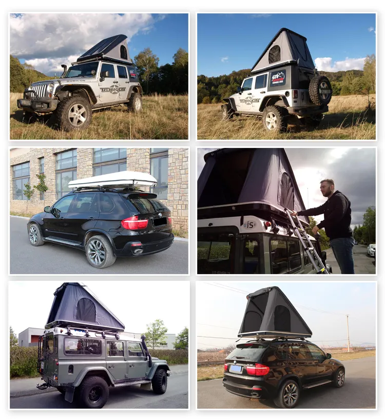 High Quality SUV Camping Fiberglass Hard Shell Triangle Car Roof Top Tent