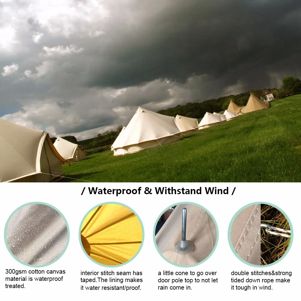 High Quality Waterproof Luxury Bell Tents Camping Mongolian&Nbsp; Bell&Nbsp; Tent