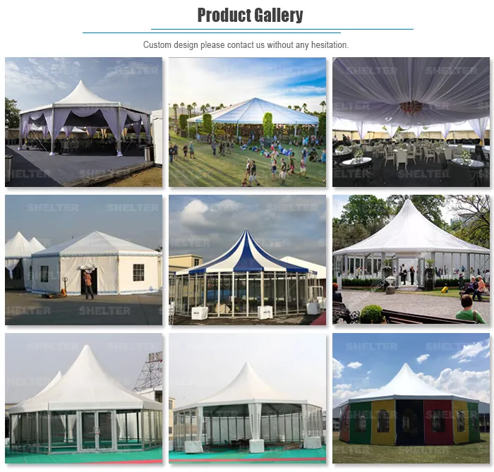 High Top Outdoor Hexagon Tent for Wedding Party Event for Sale