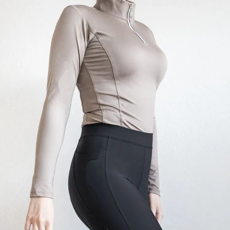 Horse Rider Wear Layer Ladies Equestrian Clothing Long Sleeve Show Polo Shirts
