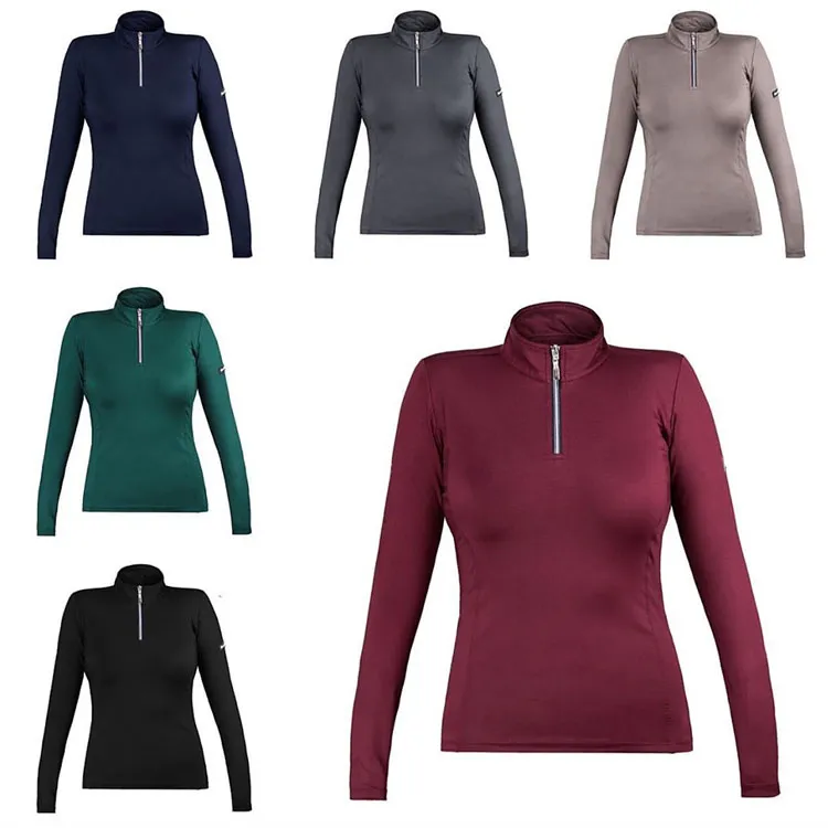 Horse Rider Wear Layer Ladies Equestrian Clothing Long Sleeve Show Polo Shirts