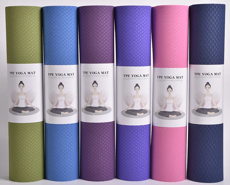 Hot New Products 4mm TPE Yoga Mat 173*61cm with Color Card Print Custom Logo at Wholesale Price