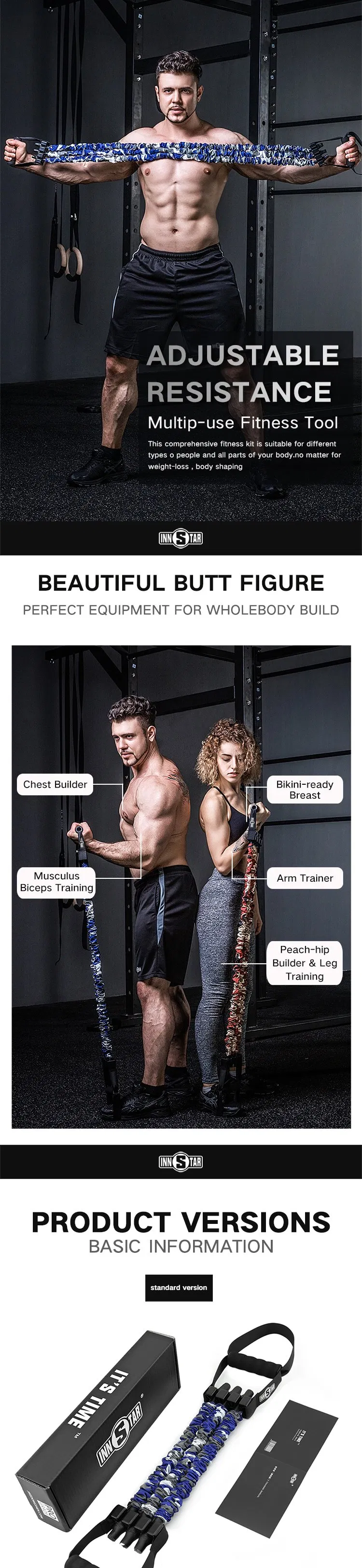 Hot Sale Wholesale Rts Full Body Exercise Training Chest Expander Resistance Band