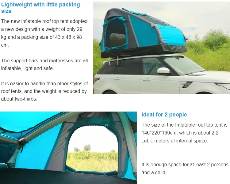 Inflatable Roof Top Tent Camper Car 4X4 Roof Top Tent Rooftop Tent