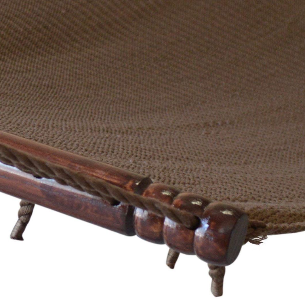 Large Soft-Spun Polyester Caribbean Hammock for Outdoor Garden Patio Mocha