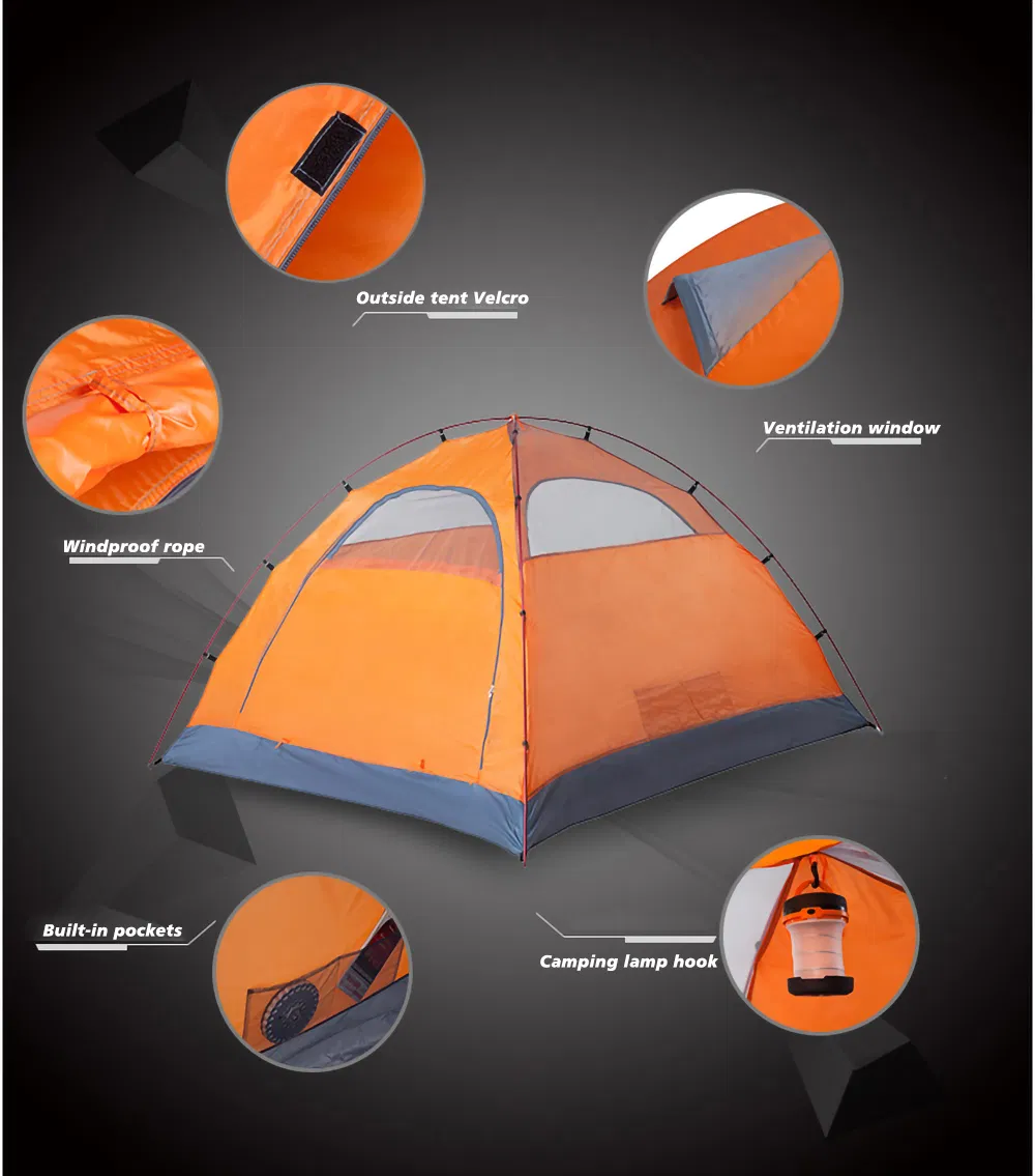 Large Space Aluminum Alloy Fast Opening Camping Tent 3 Person Wp22002