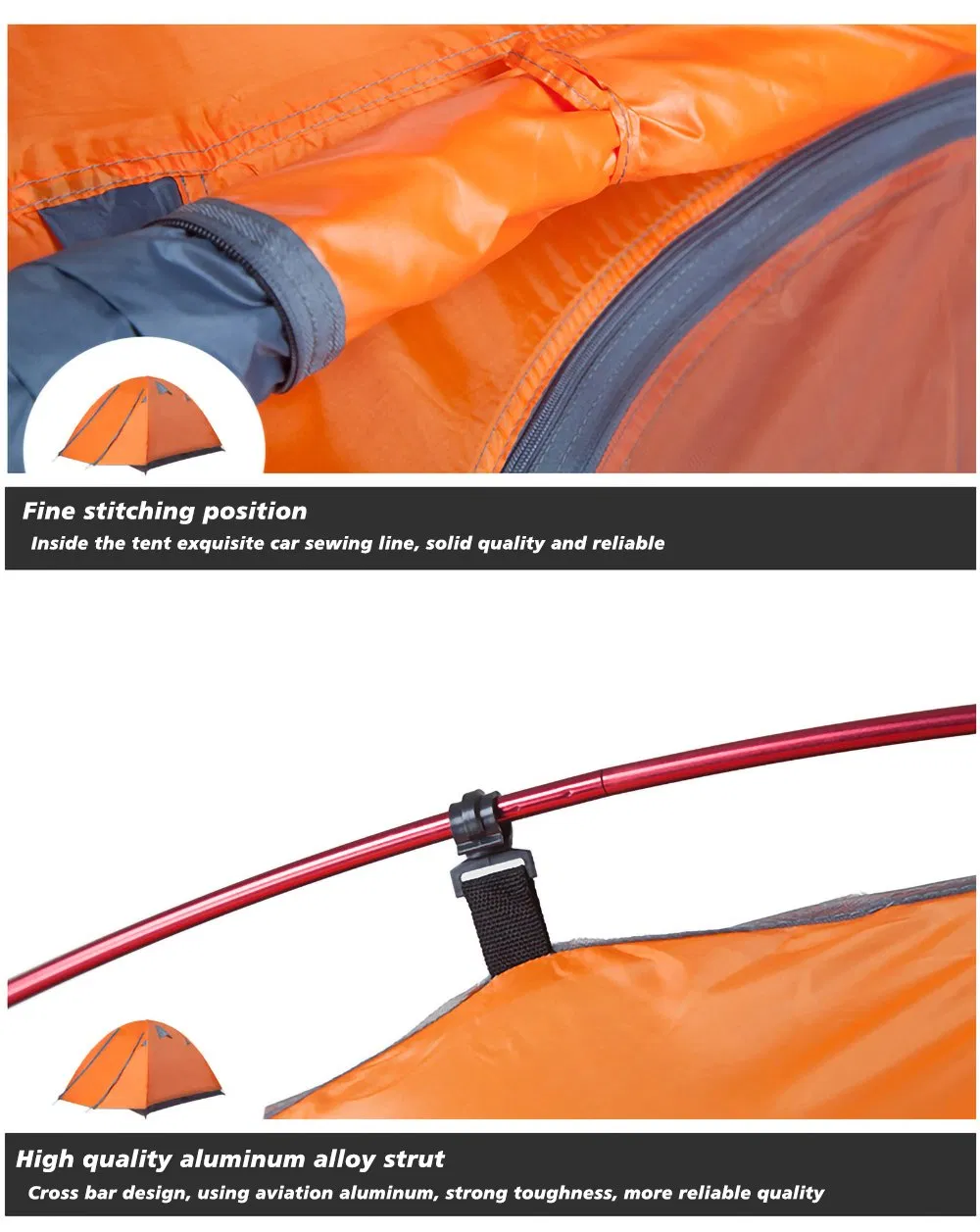 Large Space Aluminum Alloy Fast Opening Camping Tent 3 Person Wp22002