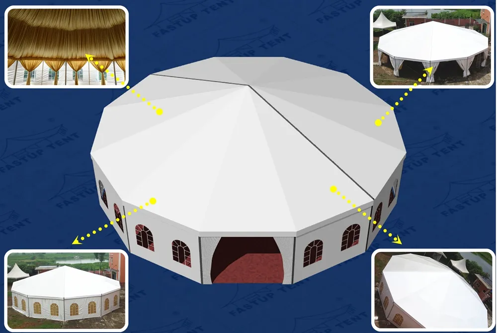 Luxury Glass Multi Side Tent for Car Exhibition Diameter 10m 100 People Seater Guest