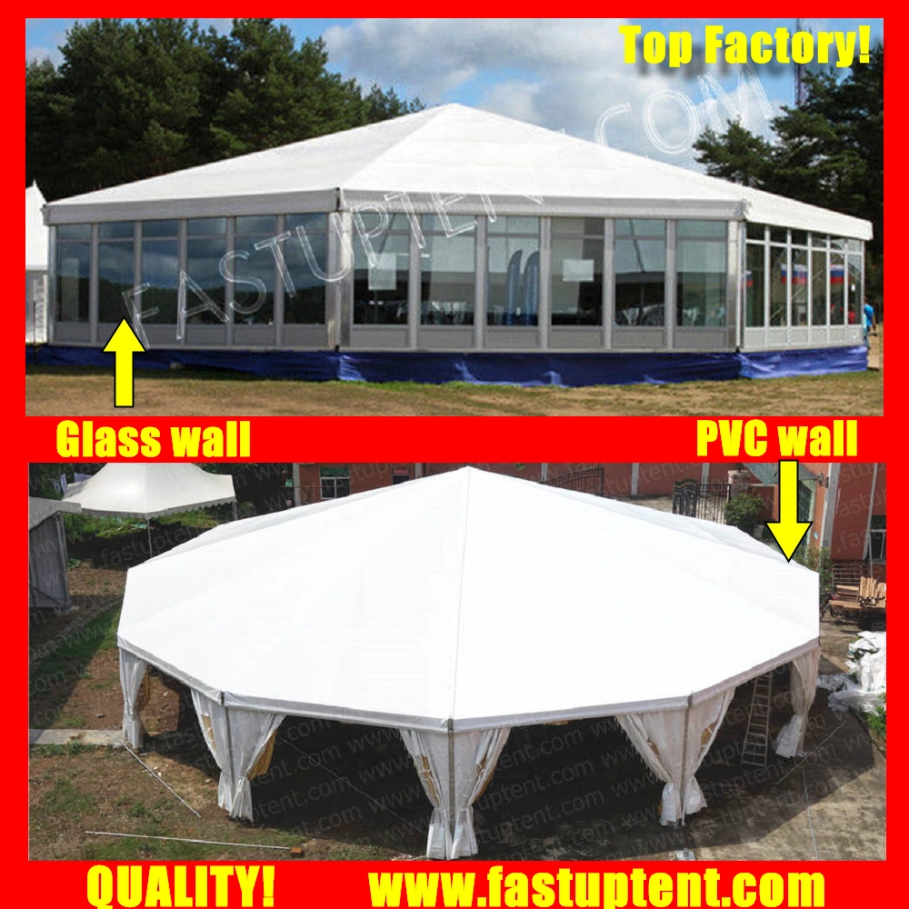 Luxury Glass Multi Side Tent for Car Exhibition Diameter 10m 100 People Seater Guest
