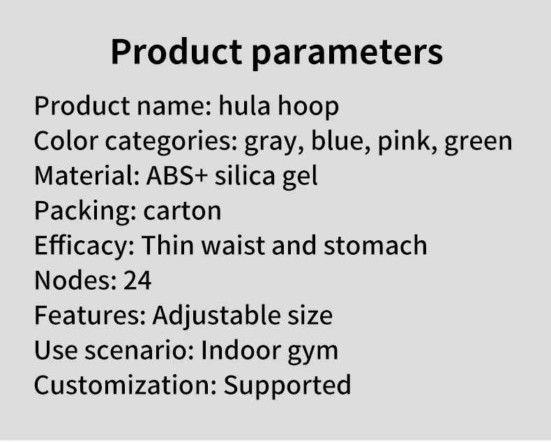Non-Drop Digital Count Adjustable Size Silicone ABS Hula Hoops Adjustable