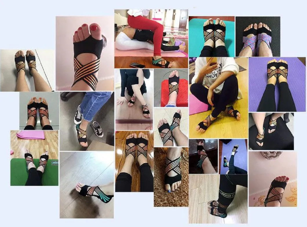 Non Slip Socks Women Breathable Toeless Socks Gym Fitness Aerial Yoga Dancing Pilates Socks Ladies Sport Inner Socks Esg16378"