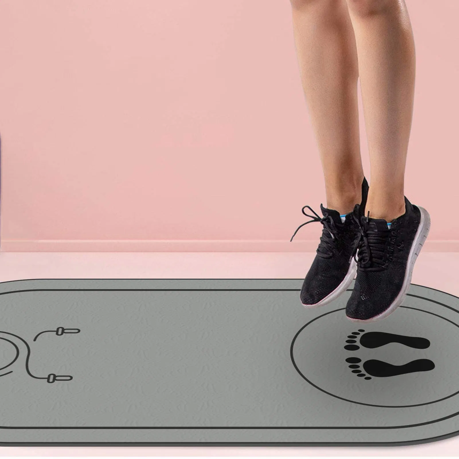 Non Slip TPE Mat Jump Rope Home Exercise Skipping Mat Yoga Mat Jump Rope 6mm Mat TPE