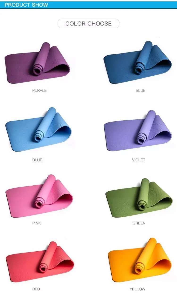 Non-Slip, Waterproof, Soft and Durable for Fitness, Customizable TPE Eco-Friendly Yoga Mat