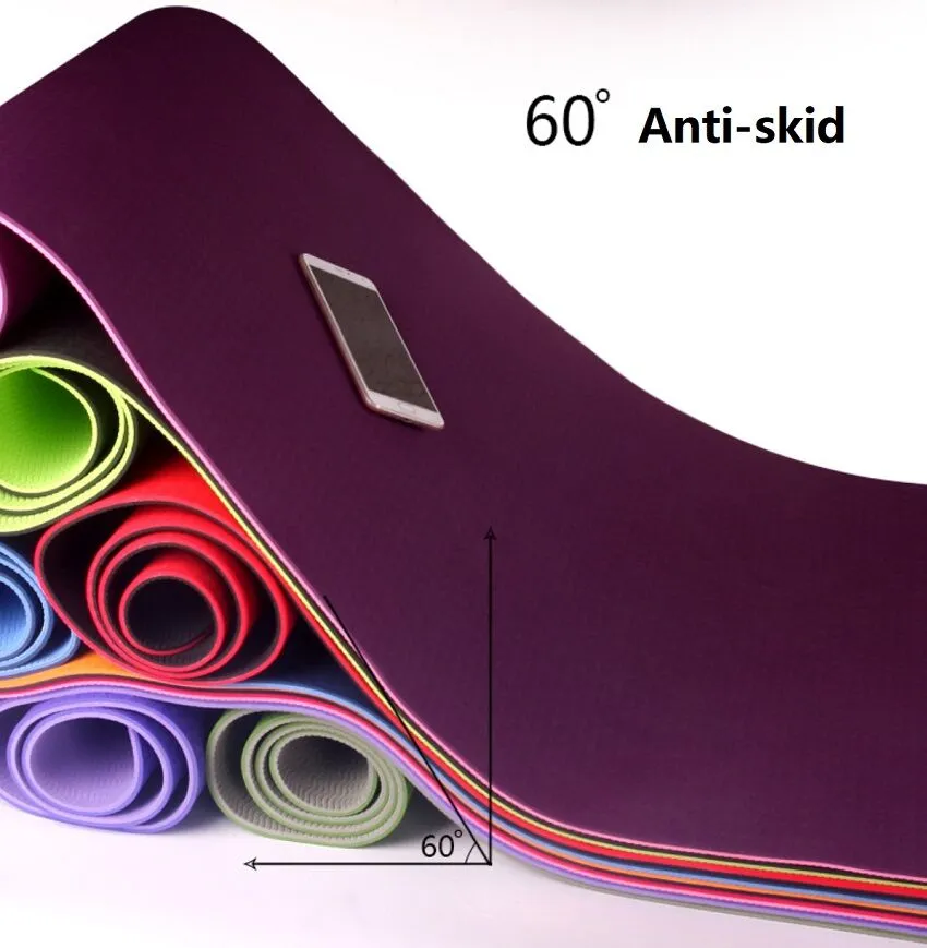 Non-Slip, Waterproof, Soft and Durable for Fitness, Customizable TPE Eco-Friendly Yoga Mat