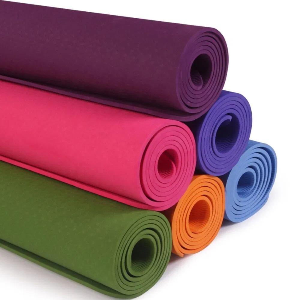 Non-Slip, Waterproof, Soft and Durable for Fitness, Customizable TPE Eco-Friendly Yoga Mat