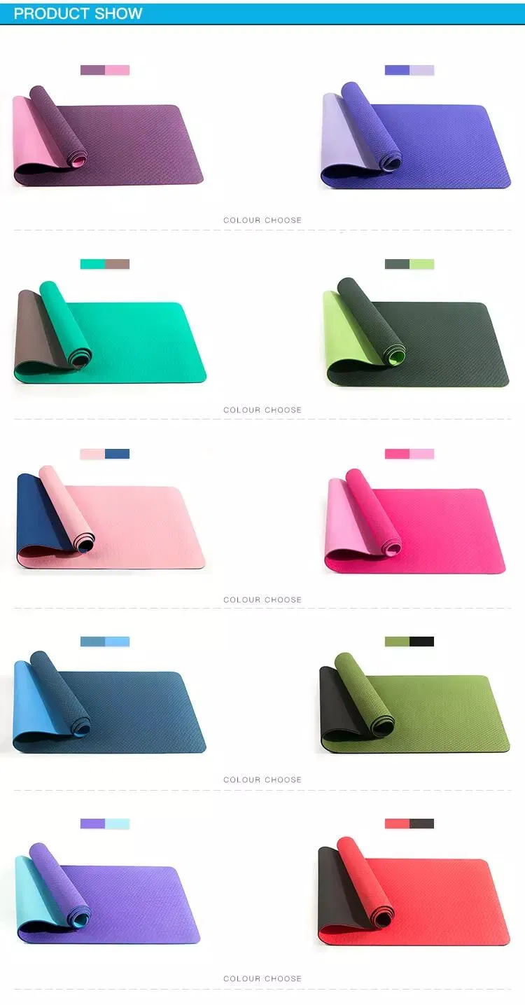 Non-Slip, Waterproof, Soft and Durable for Fitness, Customizable TPE Eco-Friendly Yoga Mat