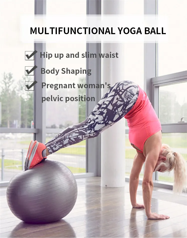 Non-Toxic Anti Burst & Non-Slip Inflatable PVC Exercise Stability Yoga Balance Ball, Eco Friendly Yoga Ball