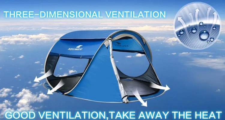Outdoor 3-4 Person Automatic Camping/Outdoor/Beach/Louver Pop-up Tent