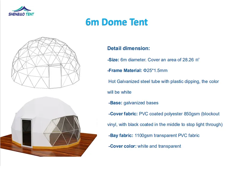 Outdoor Glamping Geodesic Dome Tent for All Seasons