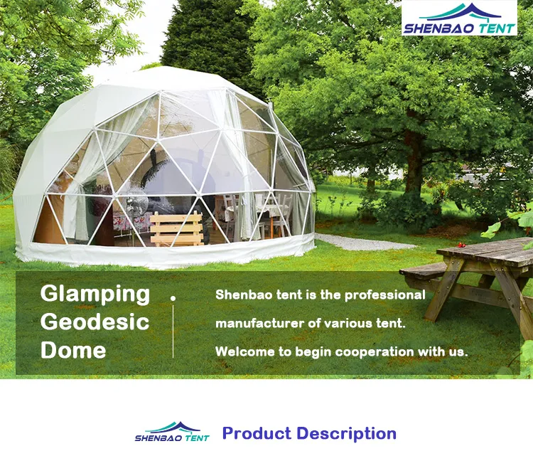 Outdoor Glamping Geodesic Dome Tent for All Seasons