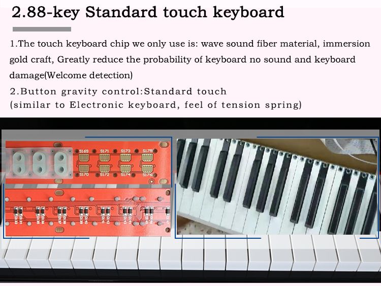 Portable 88 Keys Electric Standard Touch Keyboard China MIDI Digital Piano