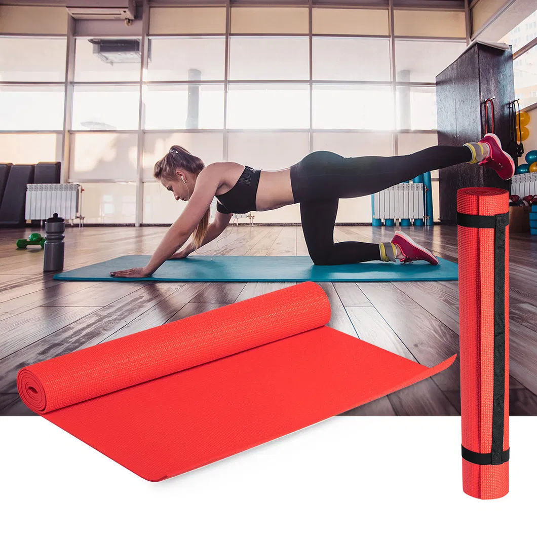 PVC Waterproof Durable Exercise Fitness Yoga Mat with Carry Bag