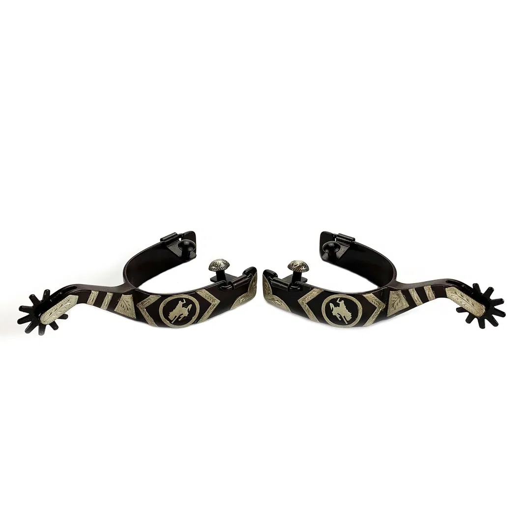 Stainless Steel Inset Western Cowboy Spur with Pinion
