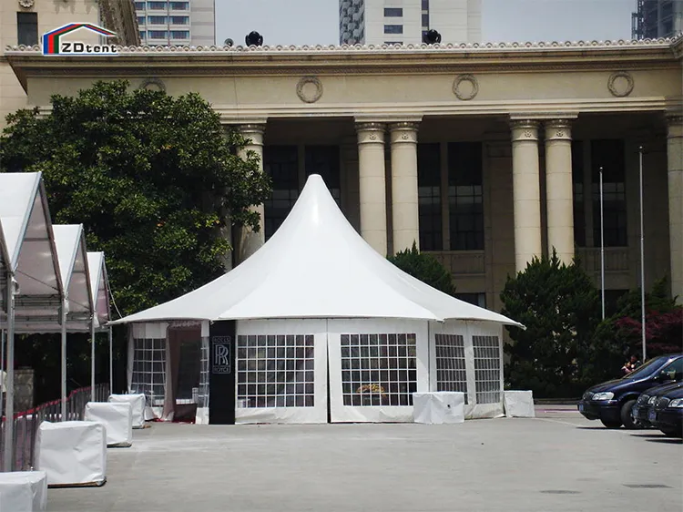 Teepee with Transparent Glass Wall PVC Roof Pagoda Party Tent