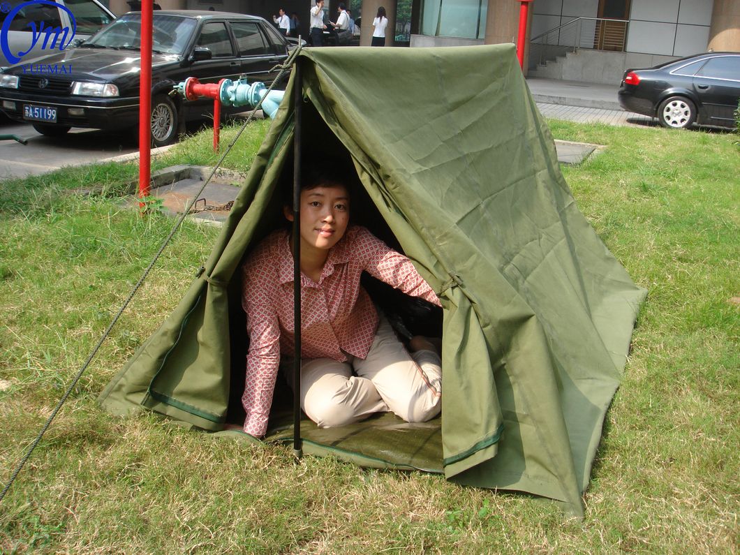 Thicken Emergency Canvas Individual Waterproof Camping Fishing Army Military Tent