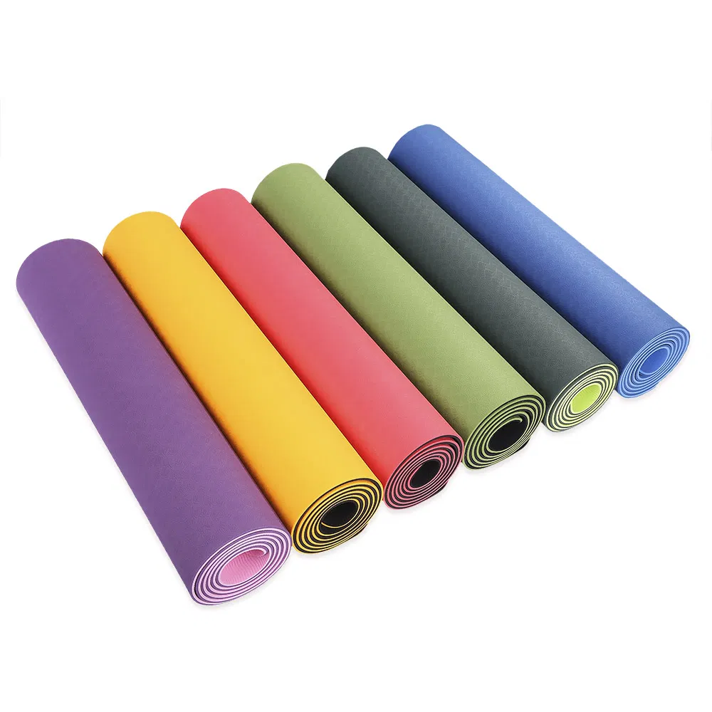 TPE Material Yoga Mat Custom Logo Lightweight Durable Fitness Exercise Body Printed Eco Friendly Anti Slip Anti Tear