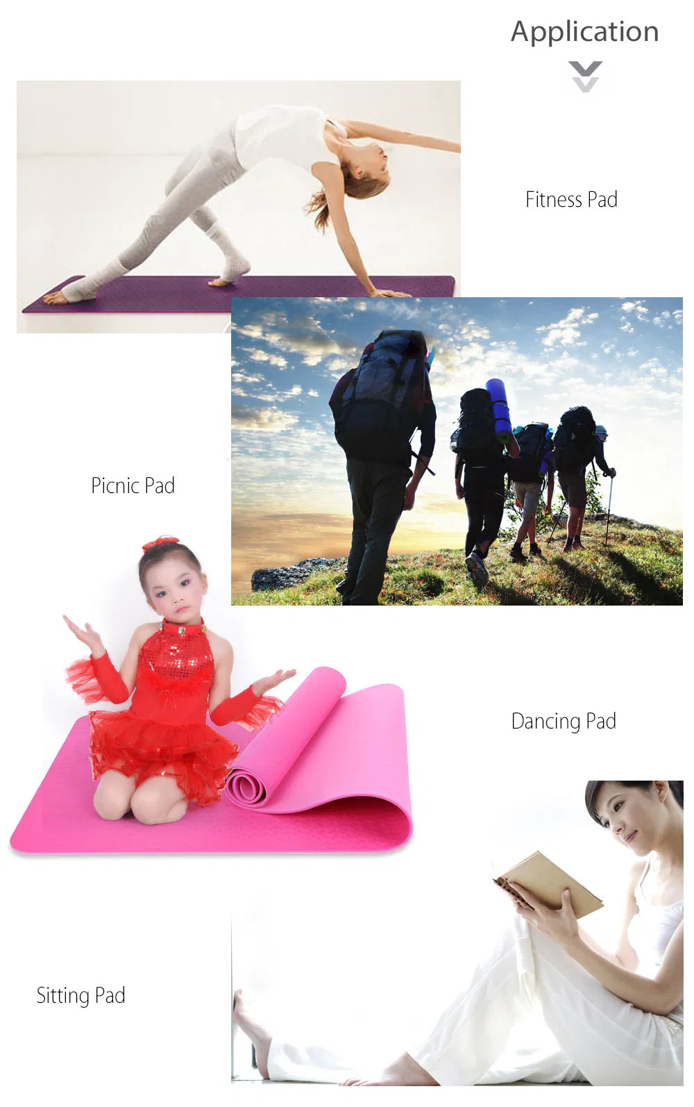 TPE Material Yoga Mat Custom Logo Lightweight Durable Fitness Exercise Body Printed Eco Friendly Anti Slip Anti Tear