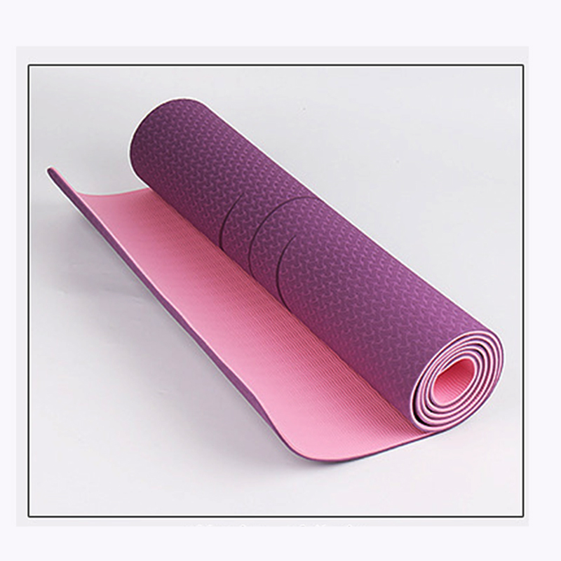 TPE /PU Rubber Beginner Yoga Learning Mat, No Slip Posture Line Yoga Fitness Mat