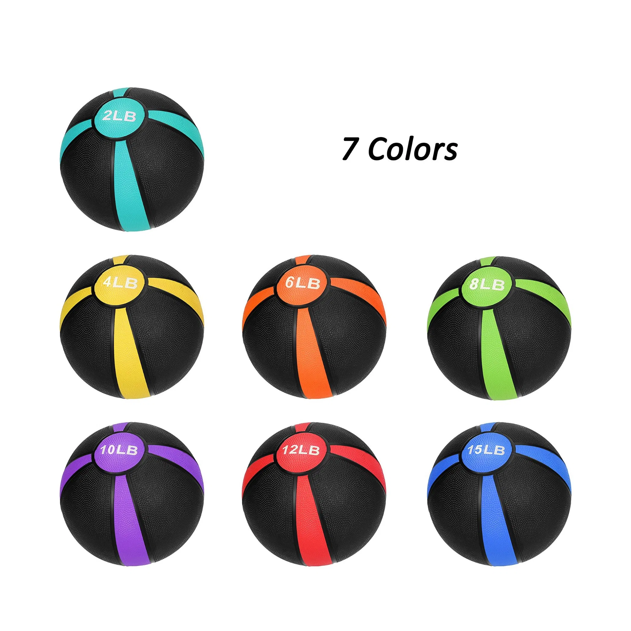 Various Sizes Dual Color Rubber Weighted Ball Gym Balon Durable Medicinal Solid Gravity Ball for Sale Exercise Balls & Accessories Factory Direct Sale