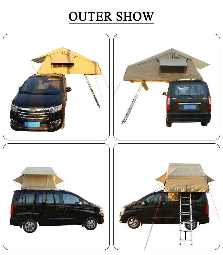Waterproof Outdoor Car Camping 3-4 Person Foldable Green Soft Cover Roof Top Tent for Sale