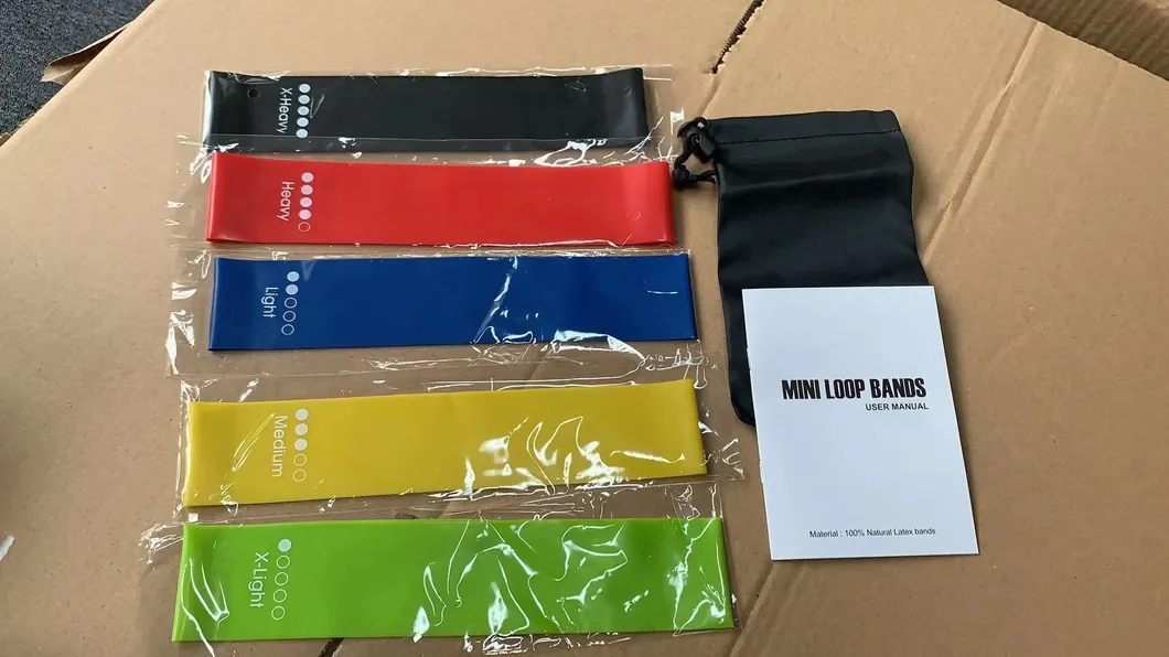 Wholesale Custom Logo Fitness Exercise Workout Yoga Elastic Gym Resistence Fit Simplify Mini Latex Resistance Loop Exercise Bands Set