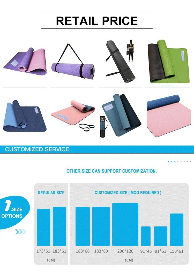 Wholesale Sports Wear Custom Vocational PVC Home Yoga Gym Mat