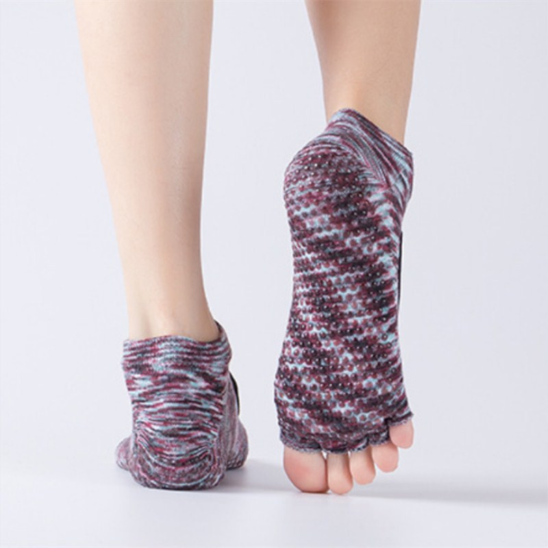 Yoga Backless Five Toe Anti-Slip Ankle Grip Socks Dots Pilates