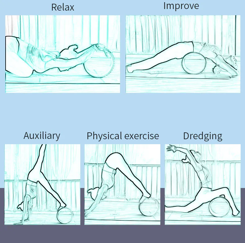 Yoga Wheel, Comfortable & Durable Yoga Balance Accessory, Increase Flexibility and Improve Posture