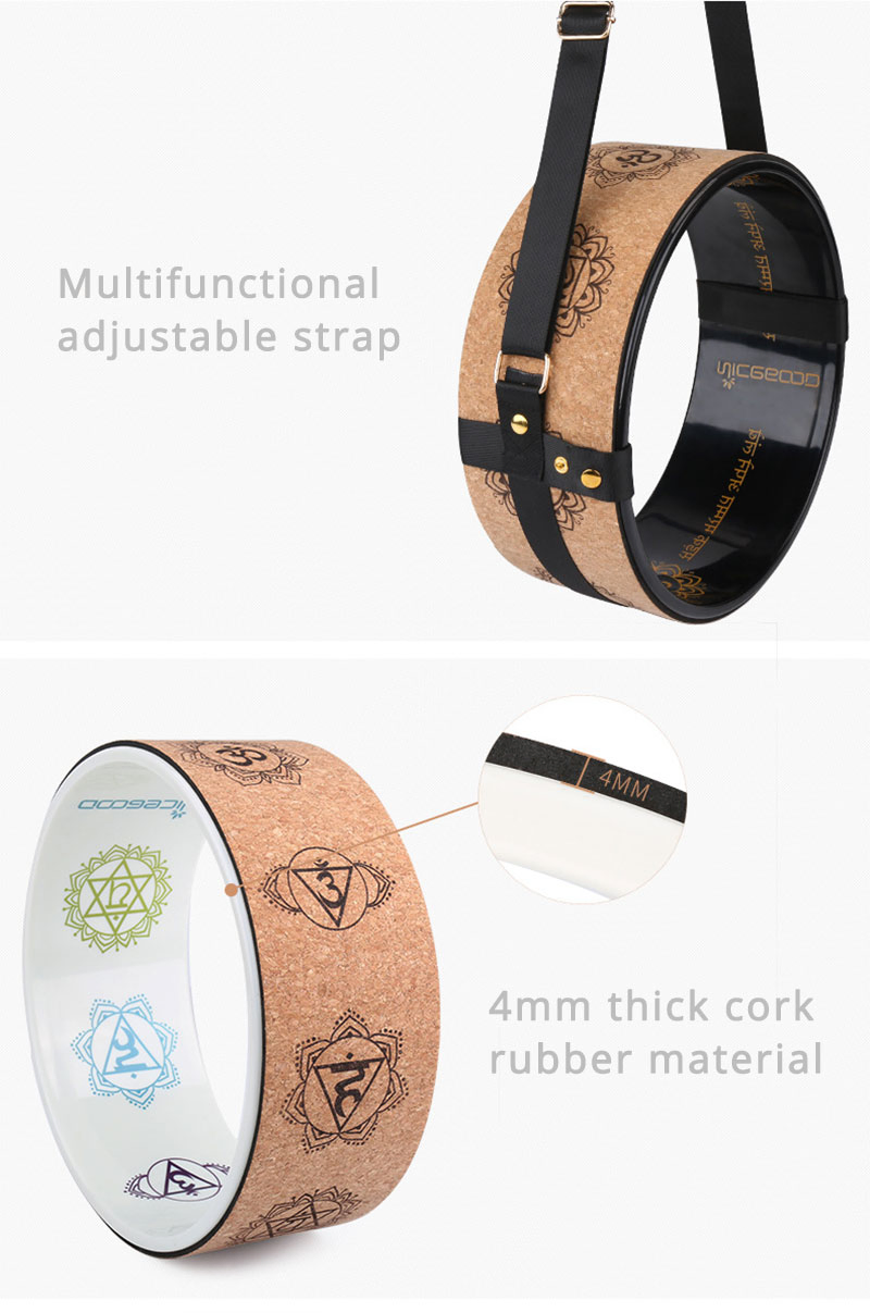 Yoga Wheel Cork Wheel Wheel Yoga Beginner Stretching Poses Auxiliary Wheel Valgus Tire Yoga Balance Fitness Wheels Pilates Ring