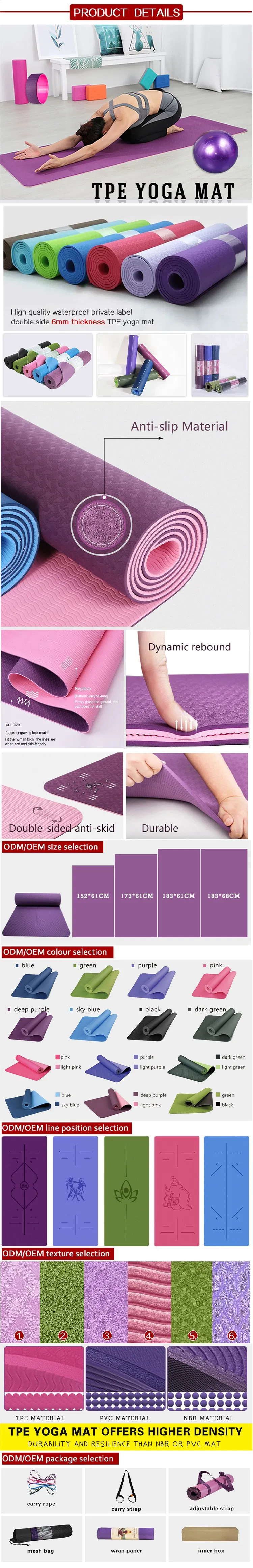Yugland Custom Folding Durable Yoga Pad TPE Yoga Mat
